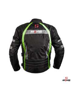 Chaqueta Carrera Green - Antifricción con Protecciones Certificadas e Impermeable 100 - 1 - Hecha 100% a mano. Cuello estilo man 2