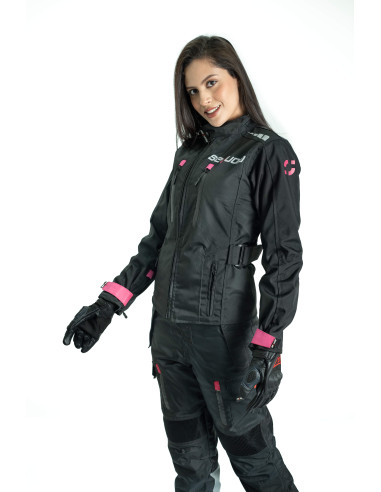 Chaqueta Black Pro Dama - Chaqueta de Protección de Moto para Damas...