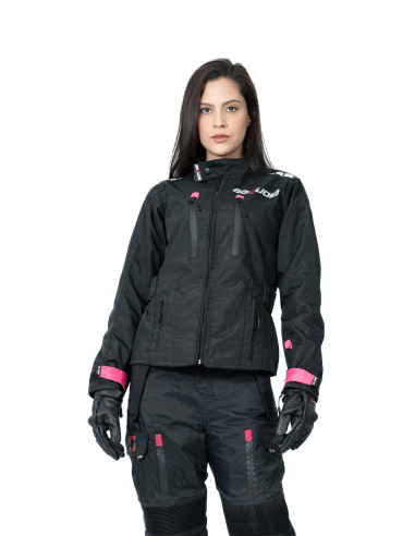 Chaqueta Black Pro Dama - Chaqueta de Protección de Moto para Damas Impermeable Sequoia Speed