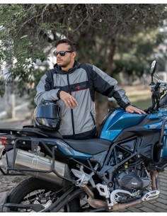 Chaqueta Reflectiva de Moto tipo Cortaviento con Protecciones Motoc...