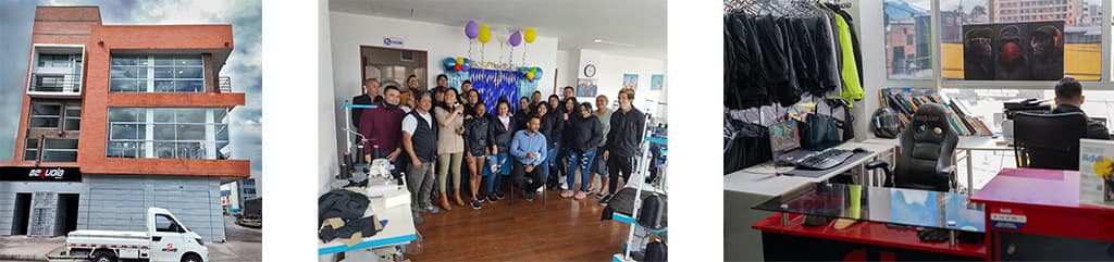 Vista panorámica de la fábrica de impermeables Sequoia Speed - trabajadores confeccionando impermeables 3