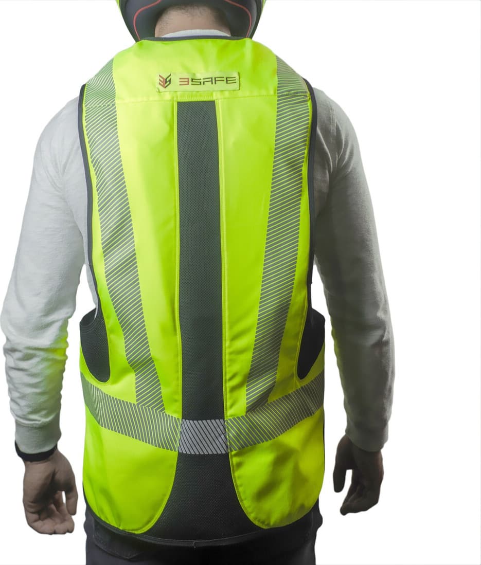 Chaleco Airbag Motociclista Verde Reflectivo Alta Visibilidad