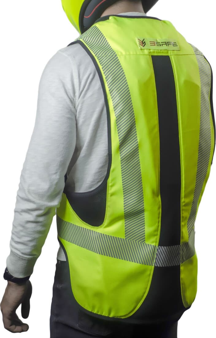 Chaleco Airbag Motociclista Verde Reflectivo Alta Visibilidad