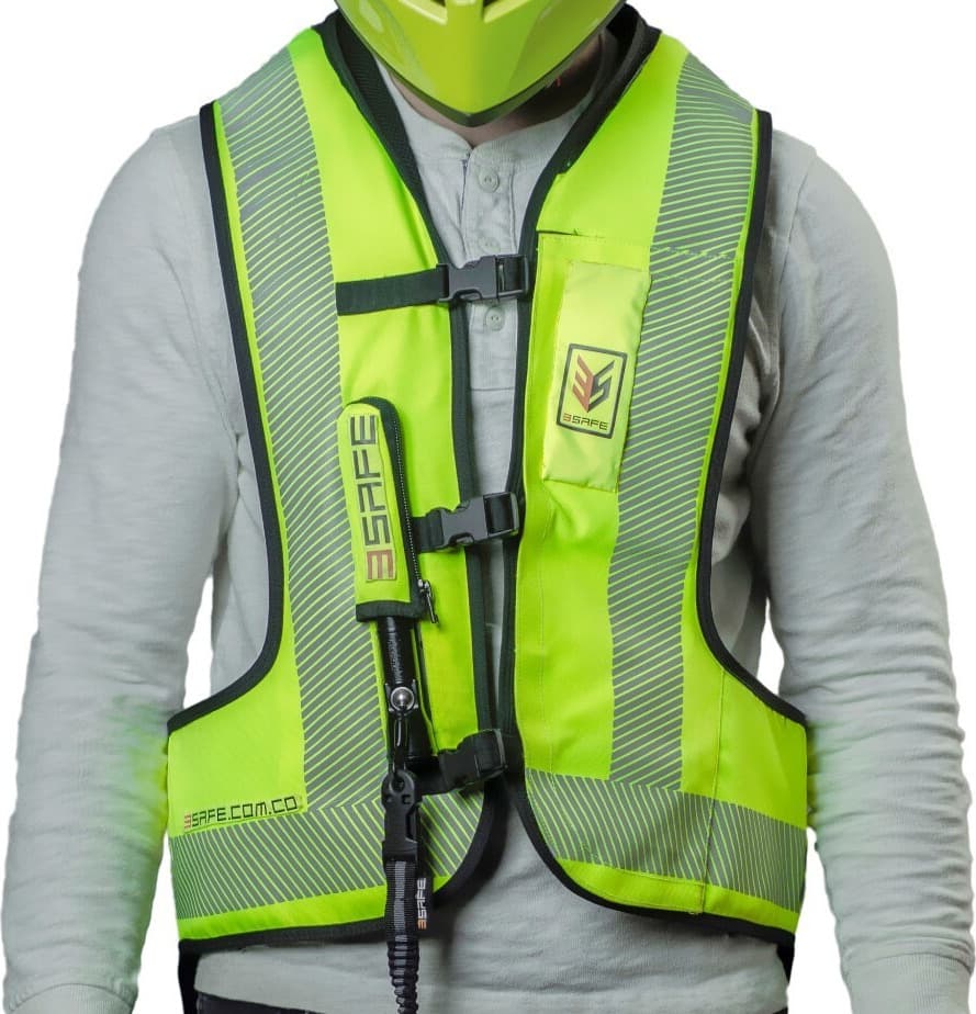 Chaleco Airbag Motociclista Verde Reflectivo Alta Visibilidad