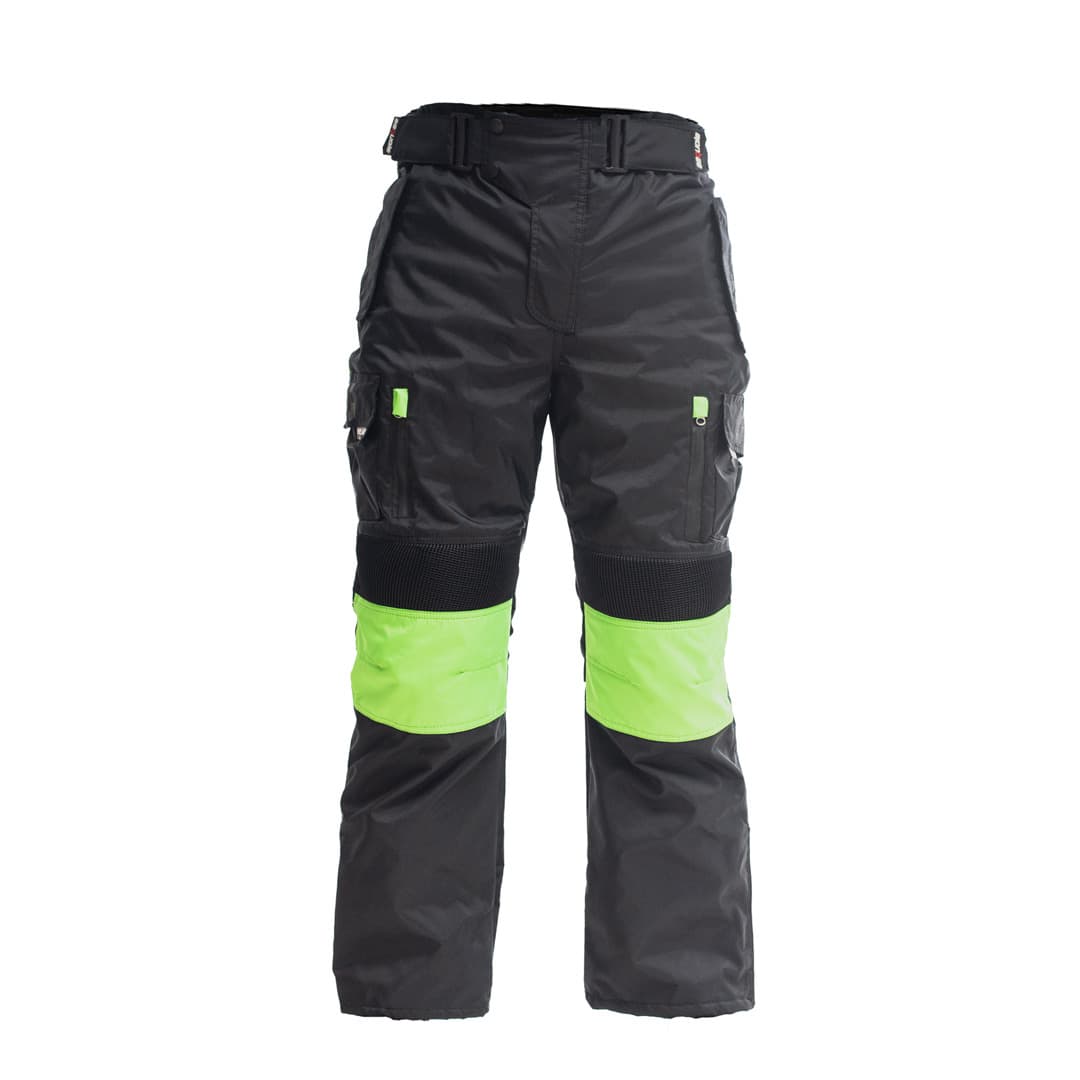 Pantalón GAS GREEN, Protección Rodillas Certificadas Removibles, Impermeable proteccion certificada motociclista