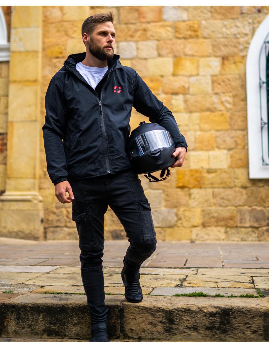 Chaqueta Impermeable con Protecciones Removibles Certificadas Unisex proteccion certificada motociclista