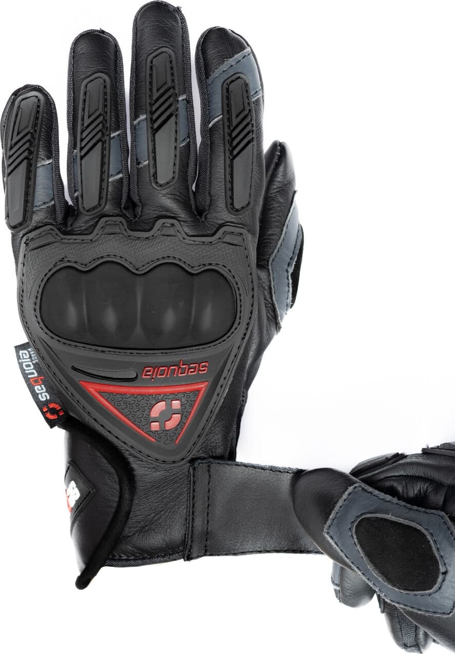 Guantes Caña Media de Cuero Intruder para Moto de Protección detalle material - Antifriccion impermeable