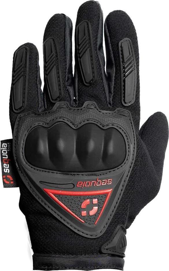 Guantes MX Negros con protección de nudillos vista posterior - Proteccion para motociclista