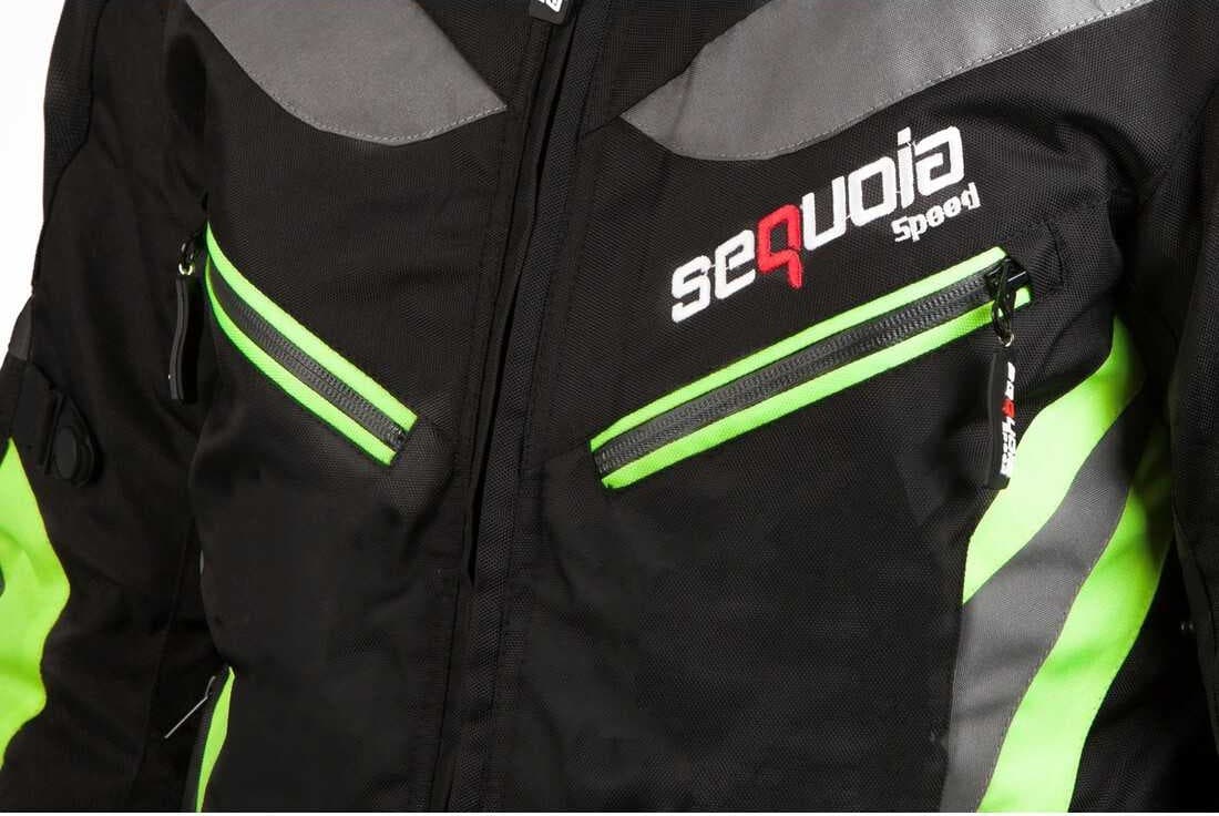 Chaqueta Carrera Green - Antifricción con Protecciones Certificadas e Impermeable 100 detalle protecciones - Certificadas CE