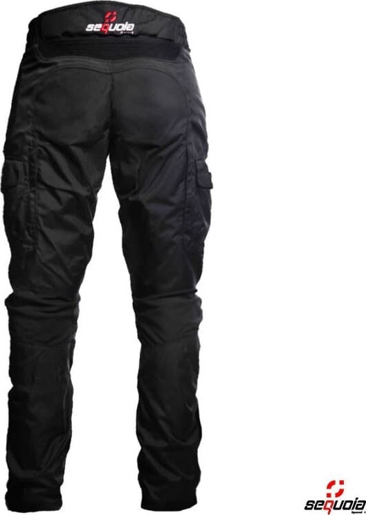 Pantalón GAS BLACK - Impermeable, Protecciones Certificadas Removibles, Material Antifricción vista posterior - Proteccion...