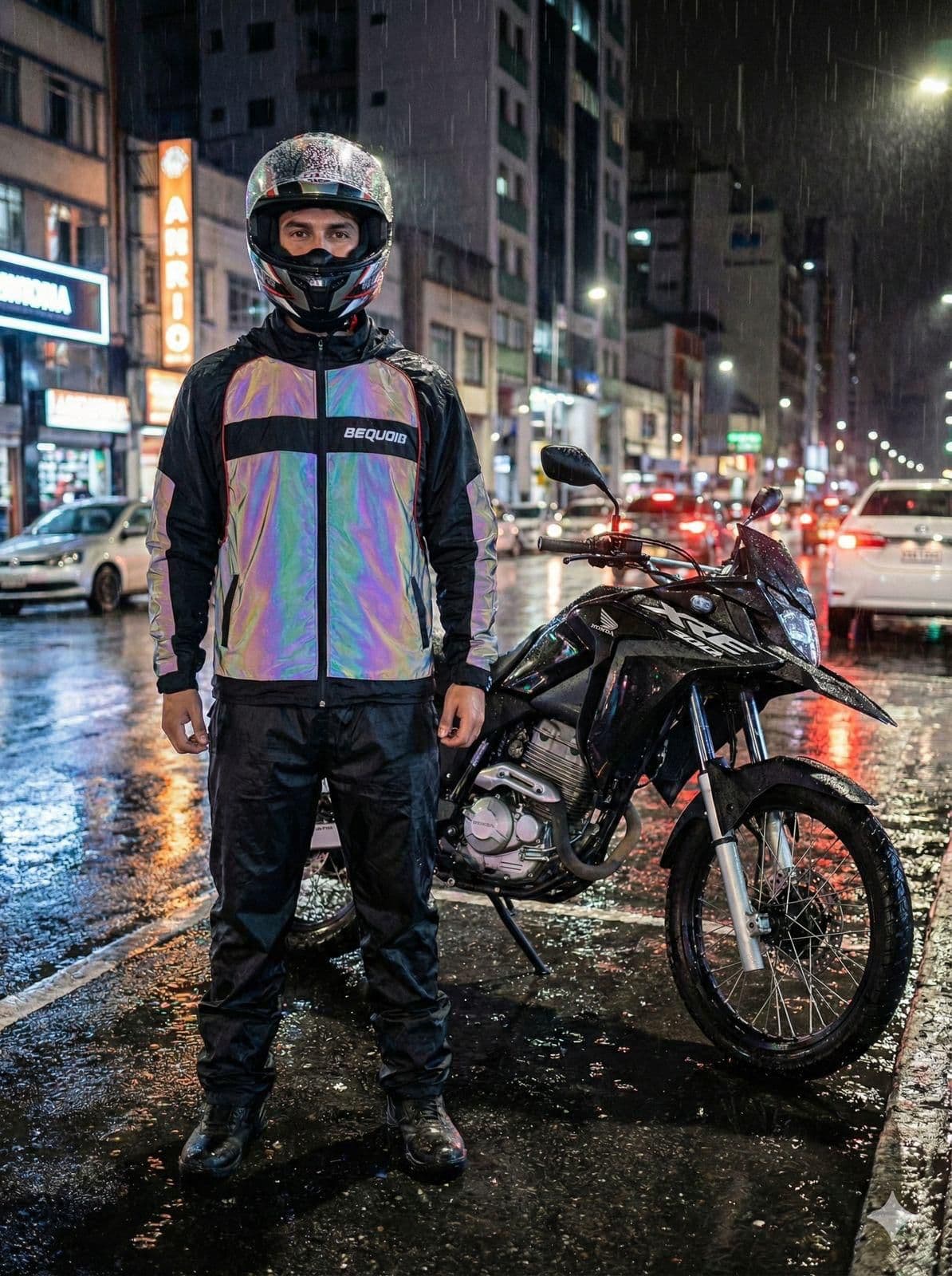 Chaqueta Reflectiva  Firefly II con Protecciones Moto Motociclista Reflectiva Tornasol - Moto - Bicicleta - Ciclismo