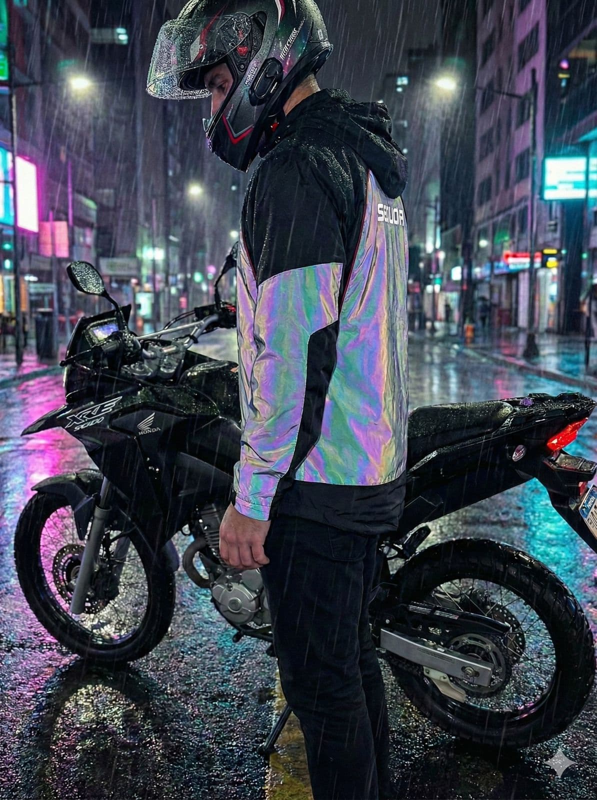 Chaqueta Reflectiva  Firefly II con Protecciones Moto Motociclista Reflectiva Tornasol - Moto - Bicicleta - Ciclismo