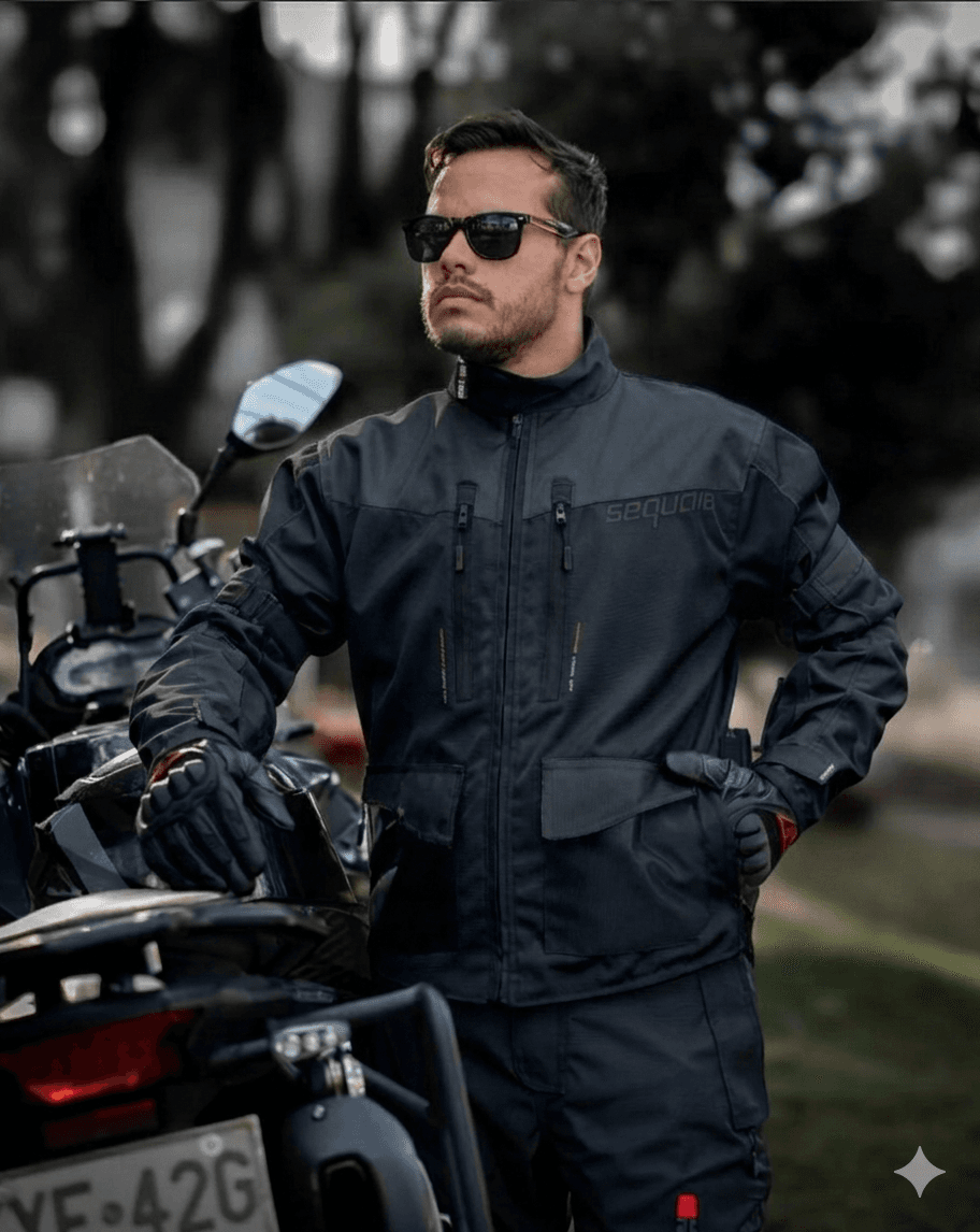 Chaqueta Sahara Negra - Protecciones Certificadas - 100% Impermeable