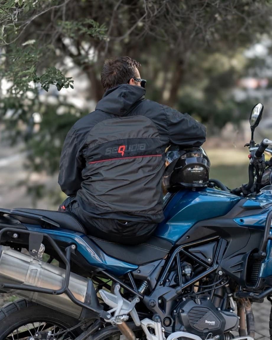 Chaqueta Reflectiva Doble Faz Negra impermeable de Moto para Mujer y Caballeros