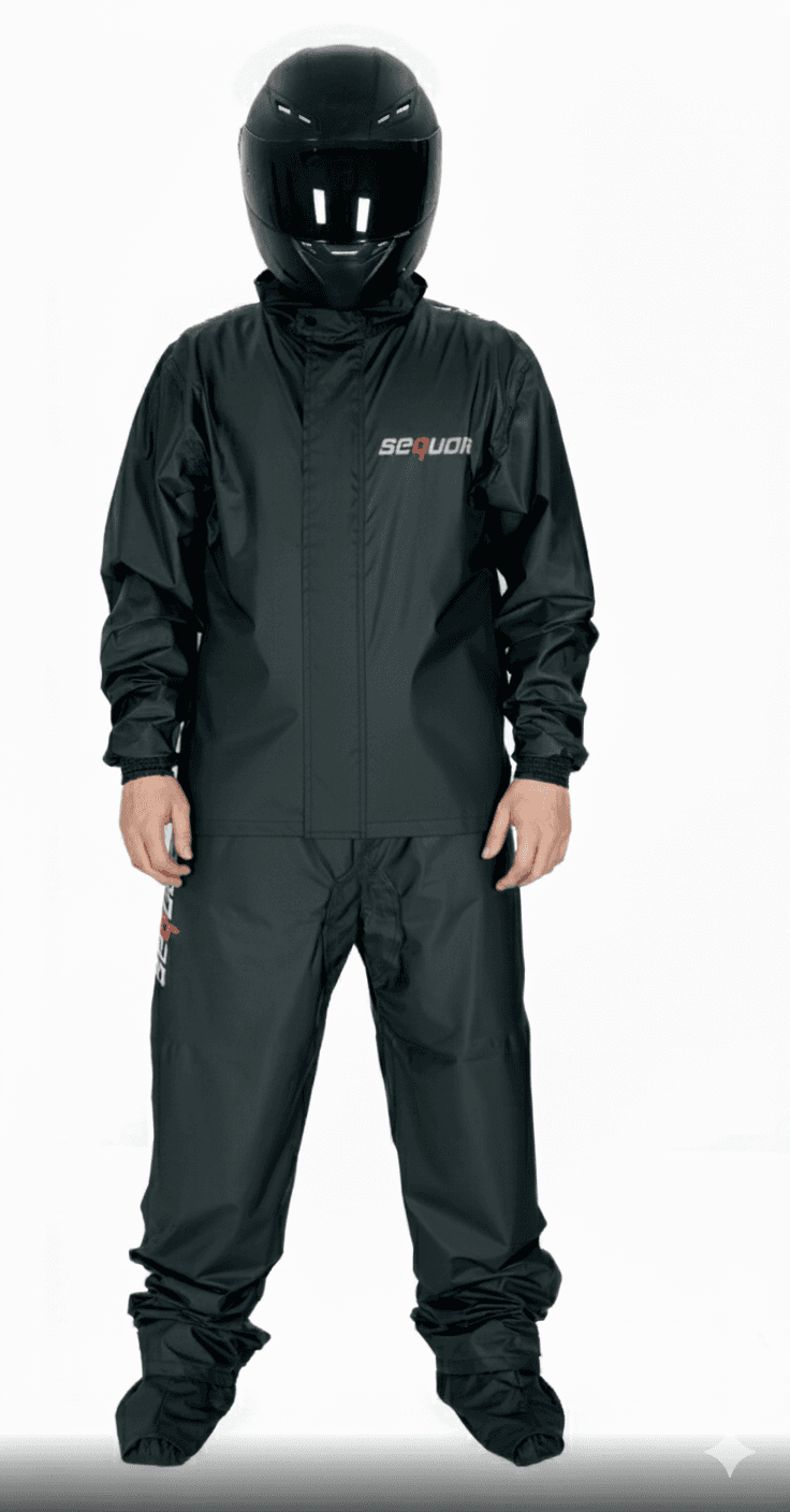Combo Impermeable + Zapatones Sequoia Suela dura+ forro morral Moto, Motociclismo
