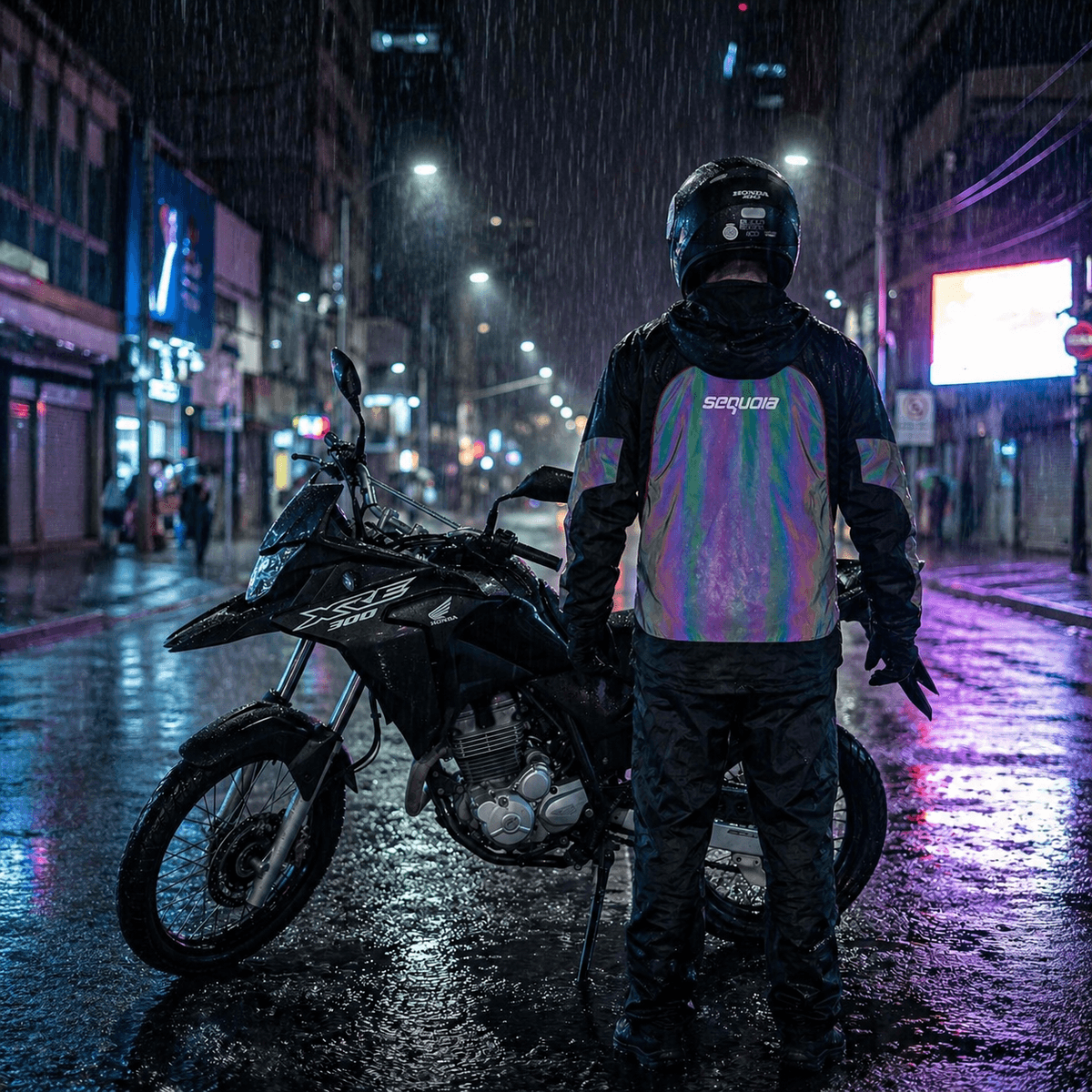 Chaqueta Reflectiva Tornasol de Moto tipo Cortaviento con Protecciones Motociclista para Mujer y Caballeros