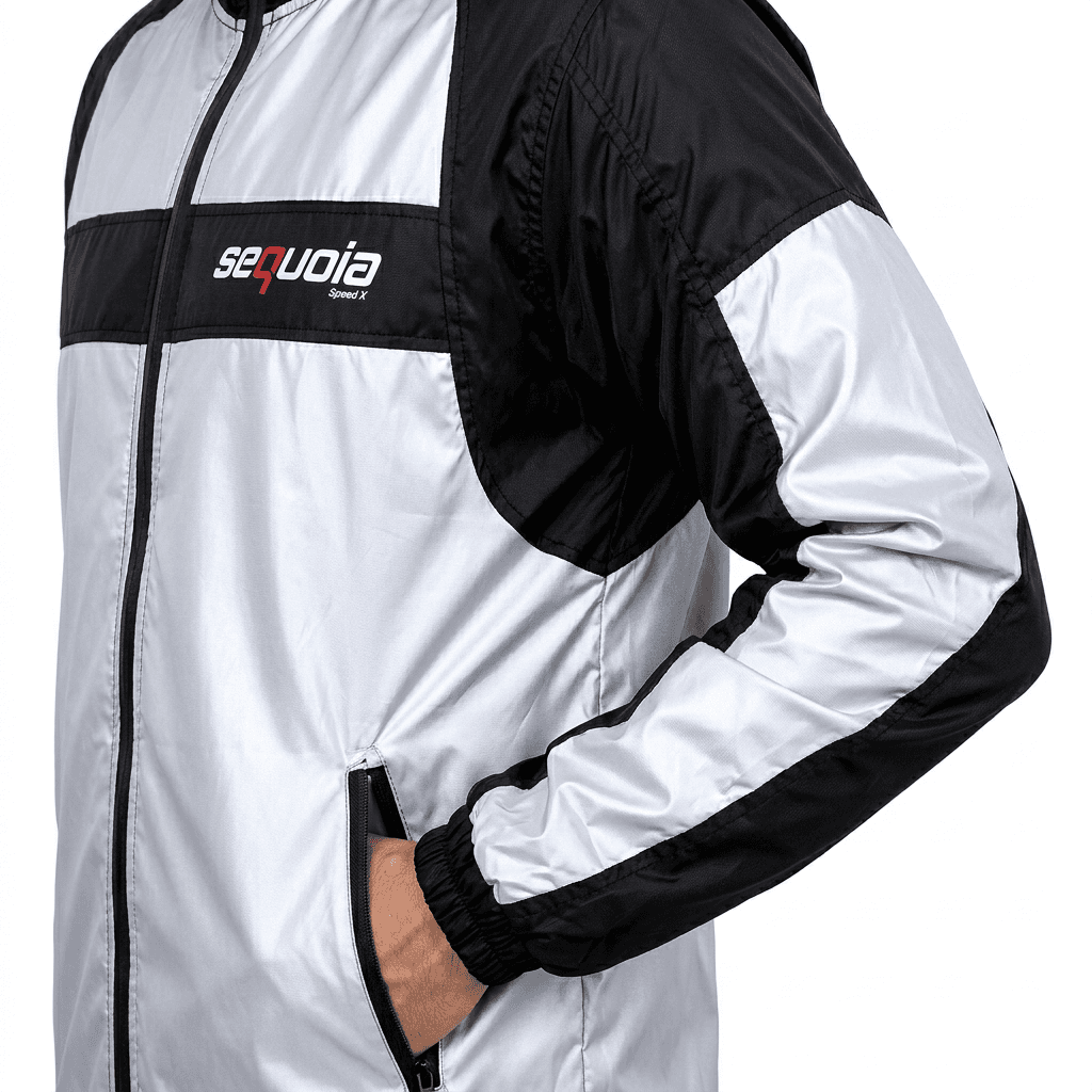 Chaqueta Reflectiva Gris Plata de Moto tipo Cortaviento con Protecciones Motociclista para Mujer y Caballeros