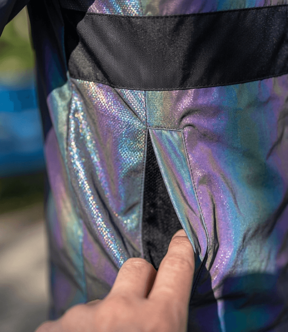 Chaqueta Reflectiva Doble Faz Tornasol impermeable de Moto para Mujer y Caballeros