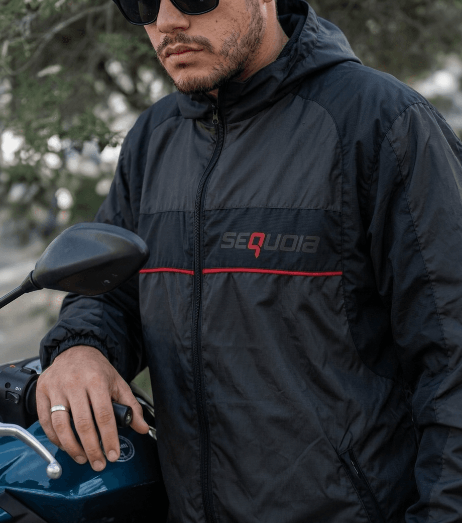 Chaqueta Reflectiva Doble Faz Negra impermeable de Moto para Mujer y Caballeros