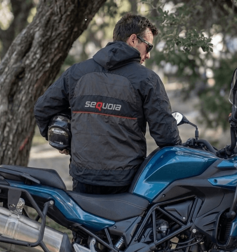 Chaqueta Reflectiva Doble Faz Negra impermeable de Moto para Mujer y Caballeros
