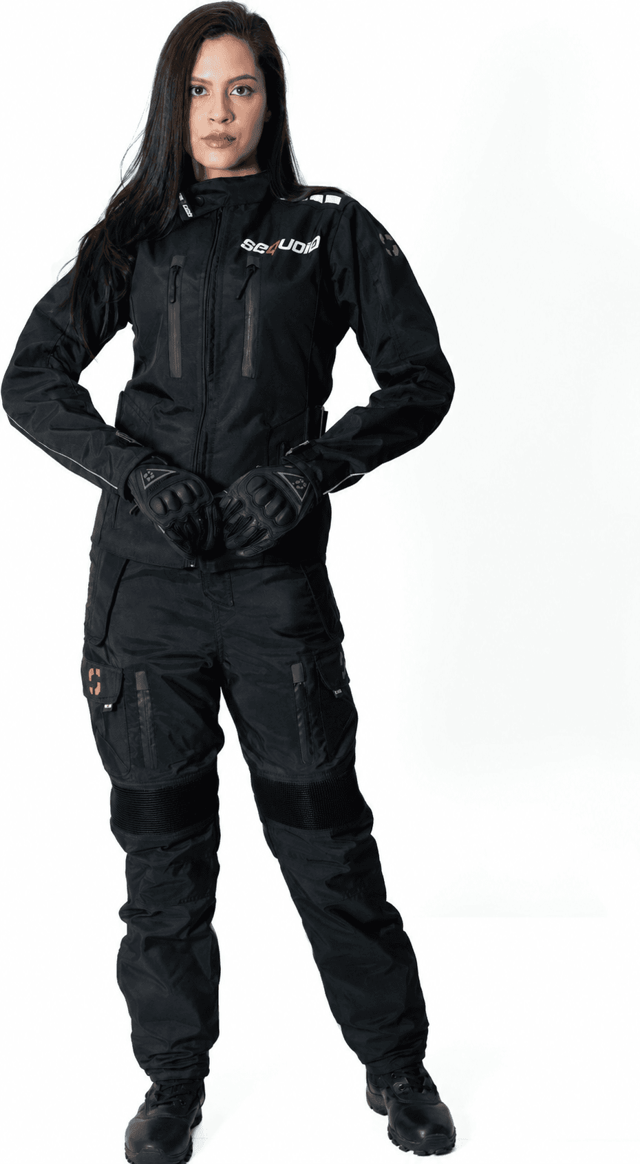 Chaqueta Black Pro Mujer - Chaqueta de Protección de Moto para Mujer Impermeable Sequoia Speed