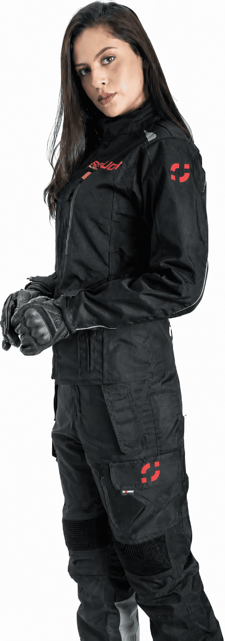 Chaqueta Black Pro Mujer - Chaqueta de Protección de Moto para Mujer Impermeable Sequoia Speed