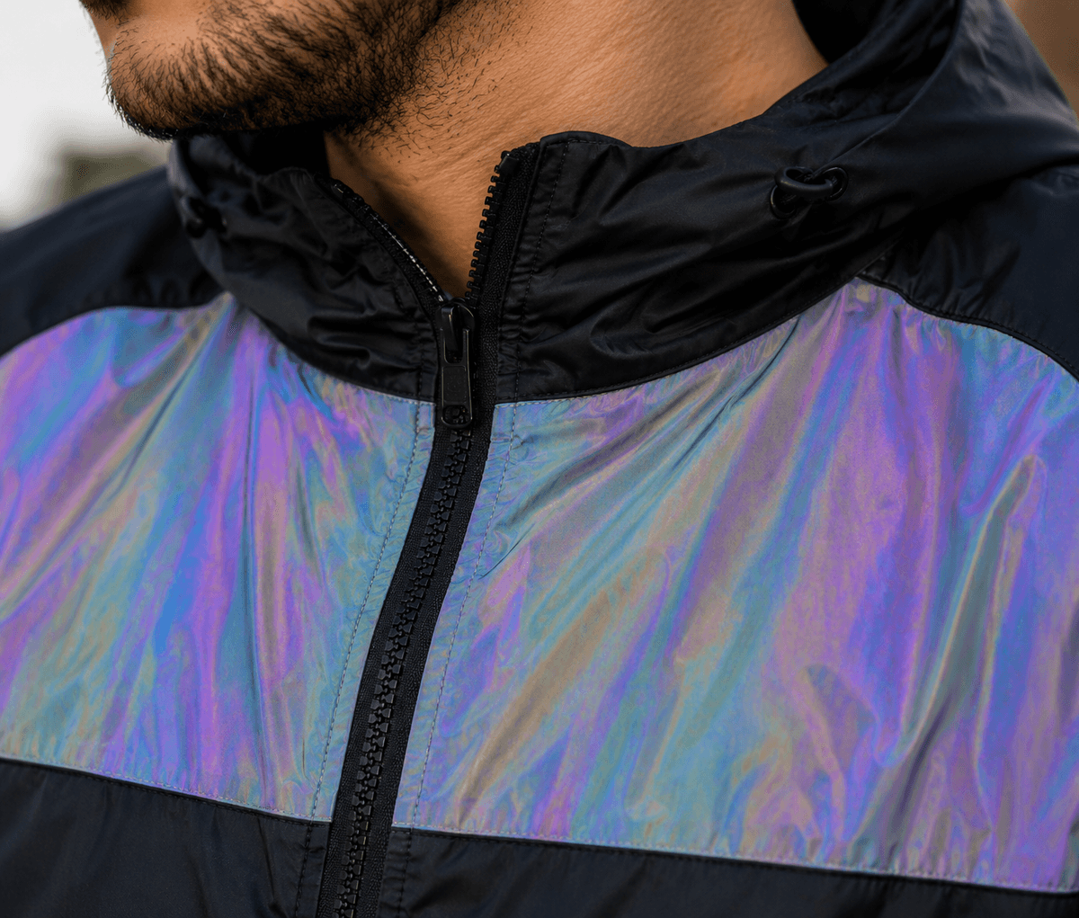 Chaqueta Reflectiva Doble Faz Tornasol impermeable de Moto para Mujer y Caballeros