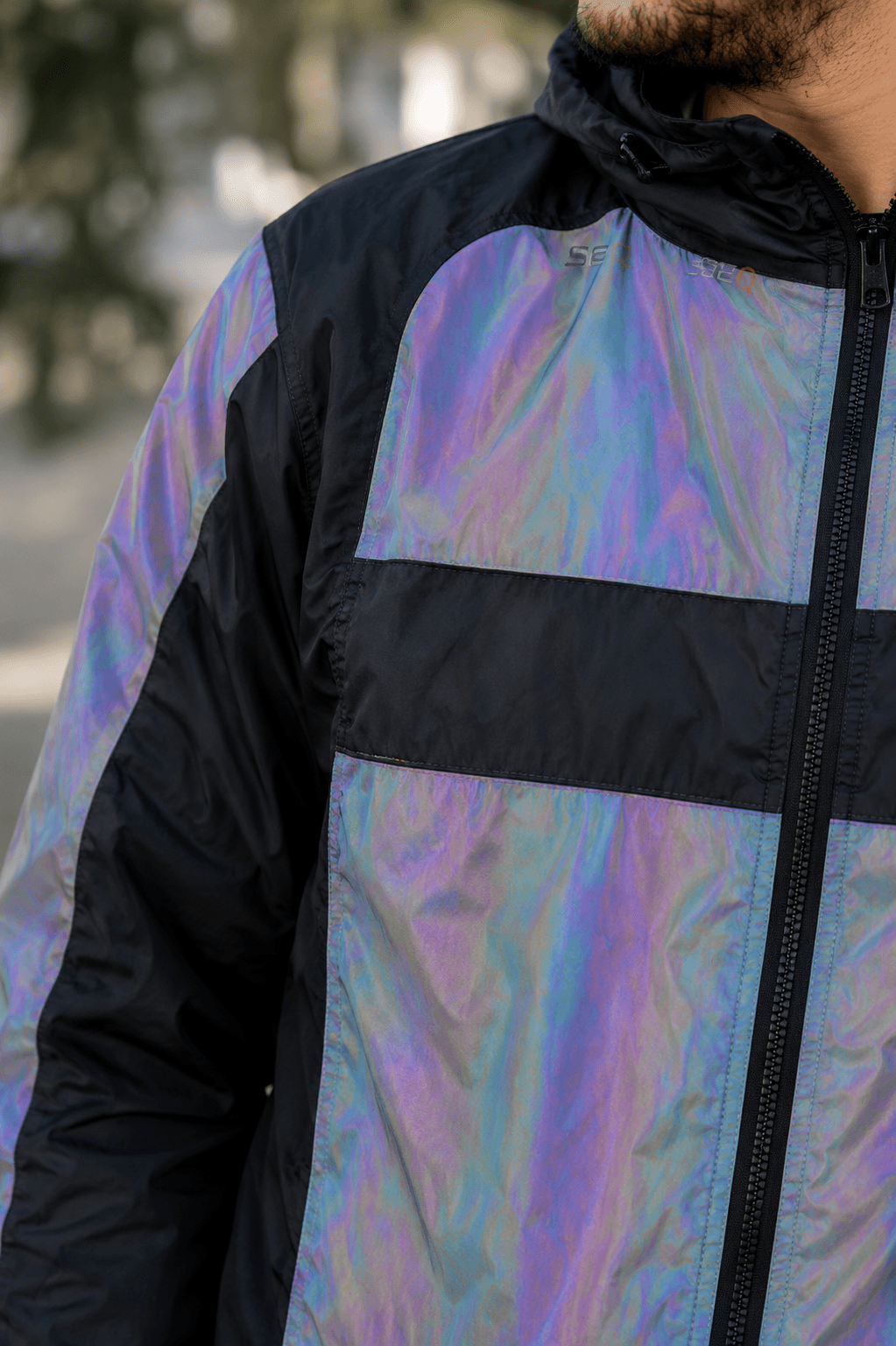 Chaqueta Reflectiva Doble Faz Tornasol impermeable de Moto para Mujer y Caballeros