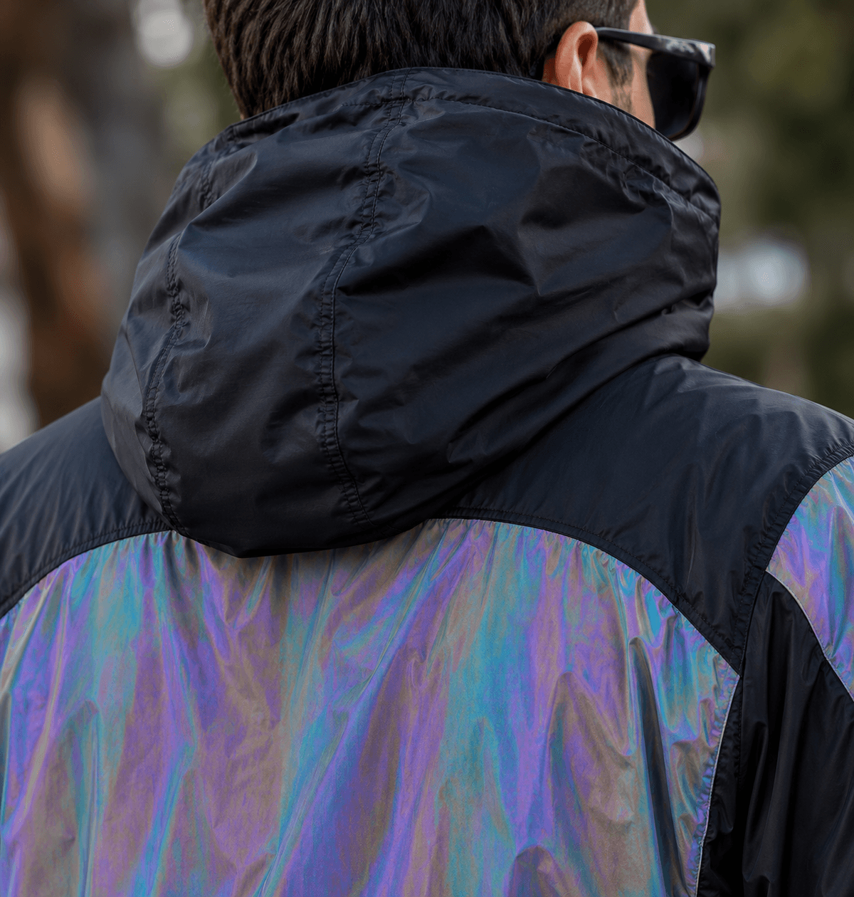 Chaqueta Reflectiva Doble Faz Tornasol impermeable de Moto para Mujer y Caballeros