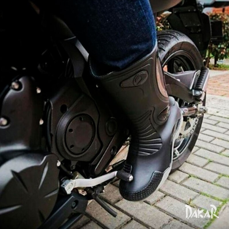 Botas de Caucho Impermeables Dakar Negra  Moto, Motociclismo