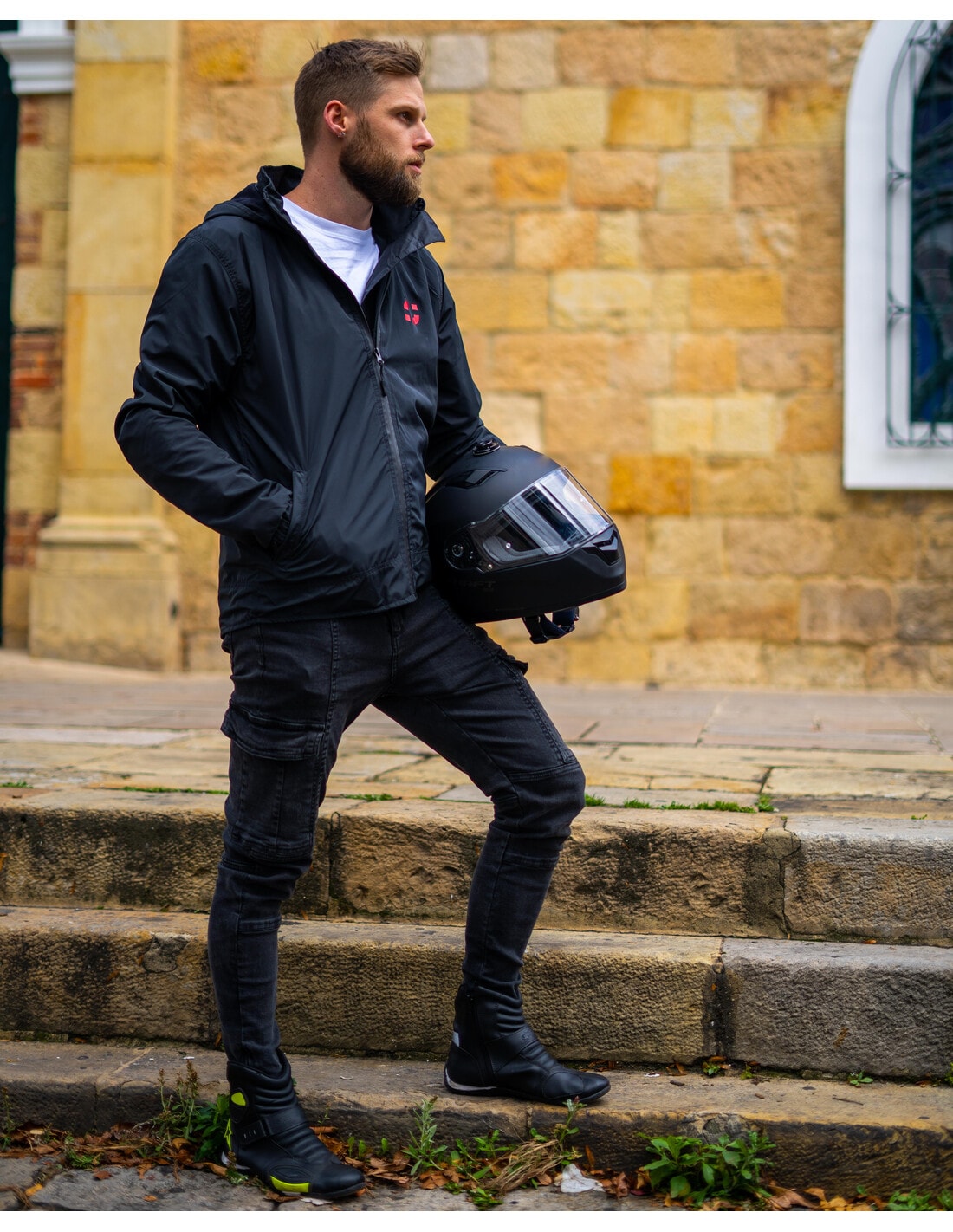 Chaqueta Impermeable con Protecciones Removibles Certificadas Unisex