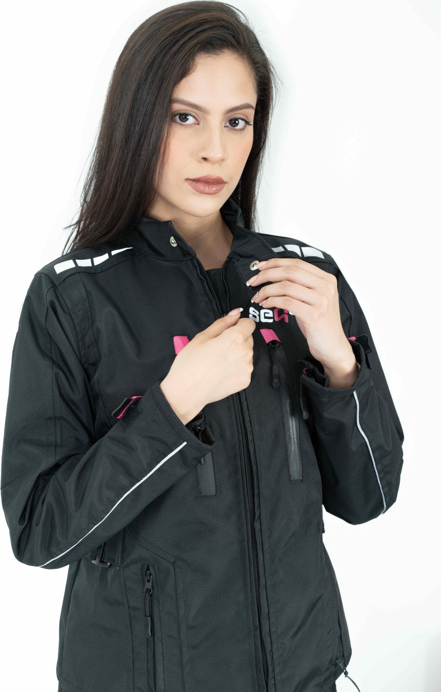 Chaqueta Black Pro Dama - Chaqueta de Protección de Moto para Damas Impermeable Sequoia Speed