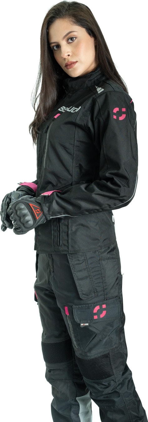 Chaqueta Black Pro Dama - Chaqueta de Protección de Moto para Damas Impermeable Sequoia Speed