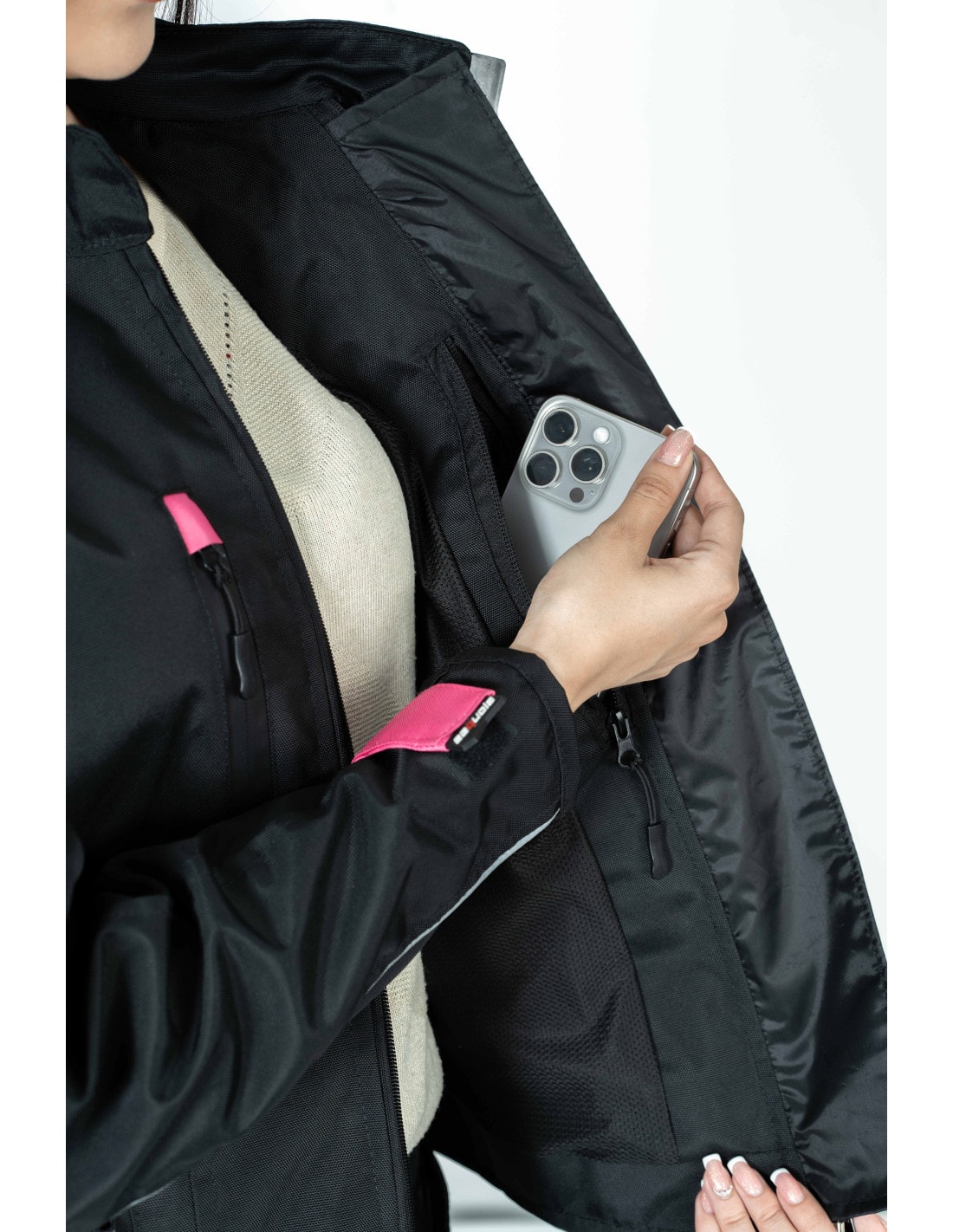 Chaqueta Black Pro Dama - Chaqueta de Protección de Moto para Damas Impermeable Sequoia Speed