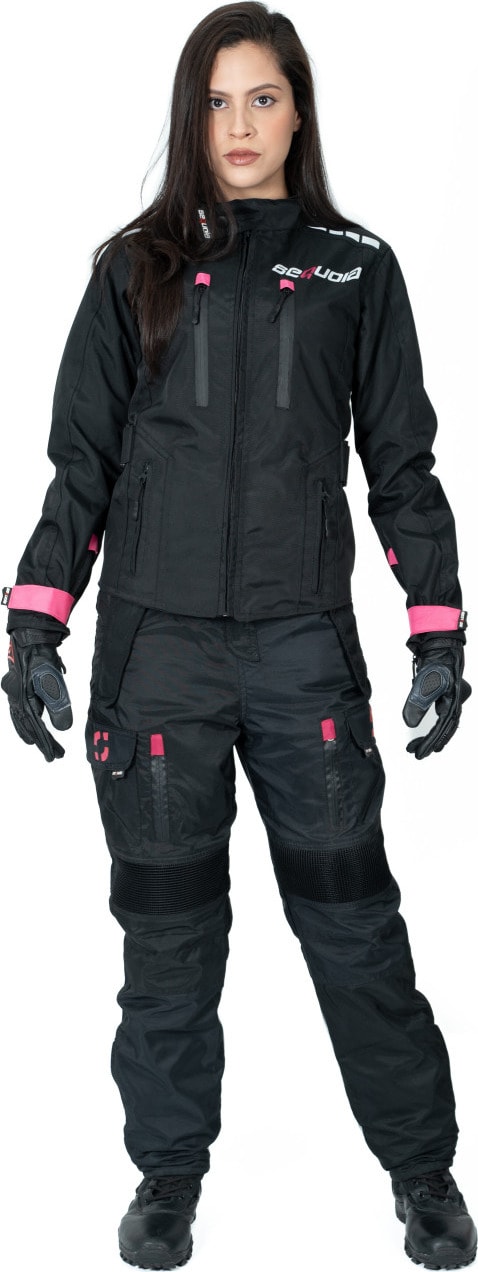Chaqueta Black Pro Dama - Chaqueta de Protección de Moto para Damas Impermeable Sequoia Speed