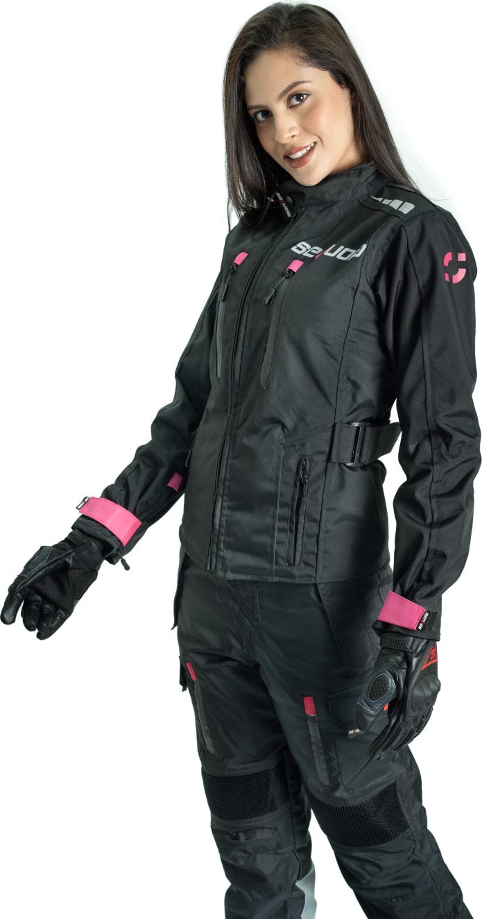Chaqueta Black Pro Dama - Chaqueta de Protección de Moto para Damas Impermeable Sequoia Speed
