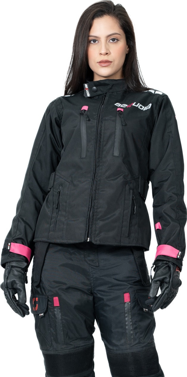 Chaqueta Black Pro Dama - Chaqueta de Protección de Moto para Damas Impermeable Sequoia Speed