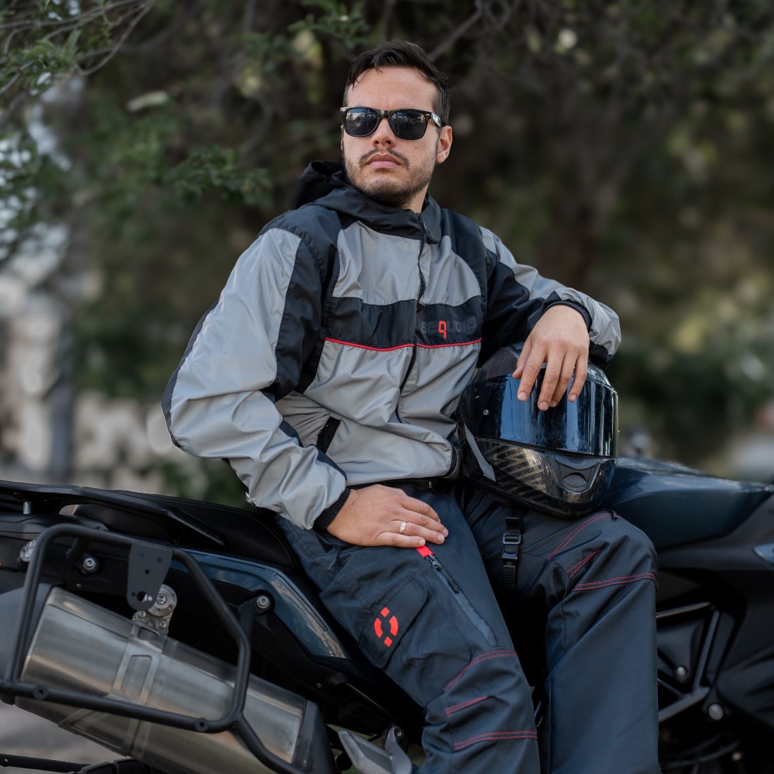 Chaqueta Reflectiva Doble Faz impermeable de Moto para Damas y Caballeros