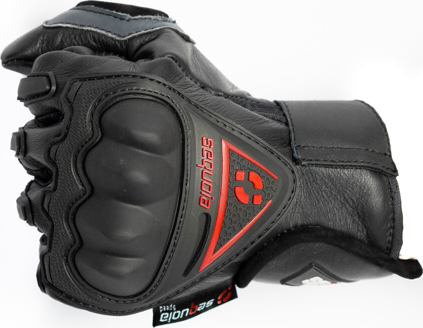 Guantes de cuero Intruder cana media proteccion muneca para motociclista
