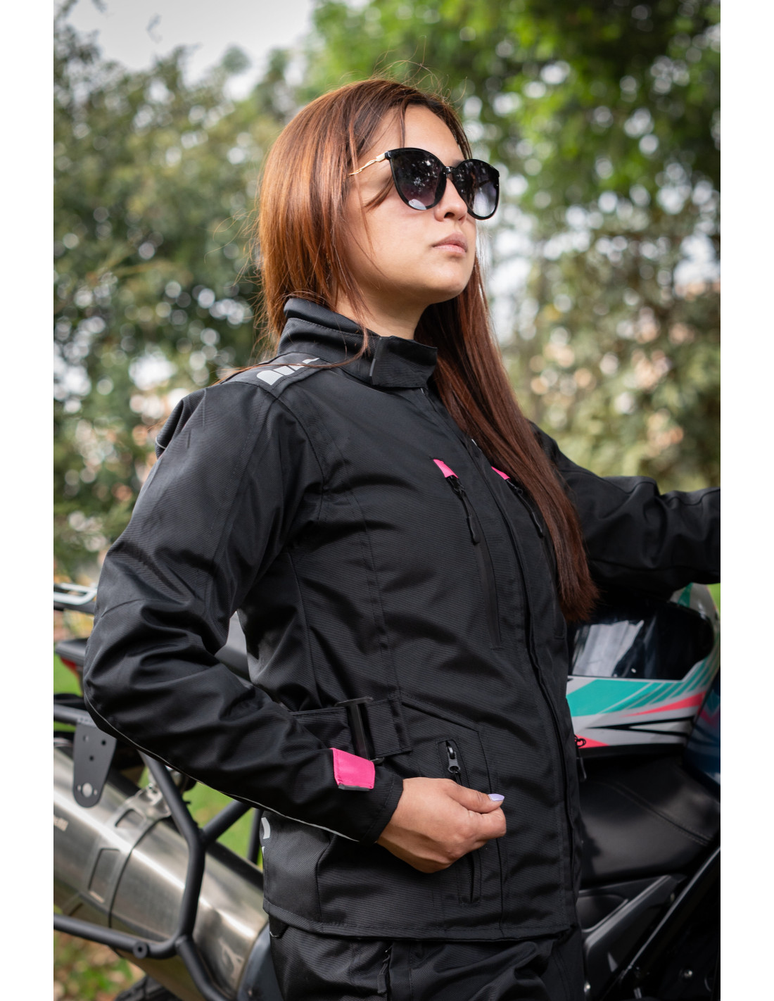 Chaqueta Black Pro Dama proteccion de moto para mujer impermeable Sequoia Speed